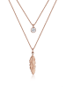 Elli Halskette 925 Sterling Silber Feder, Boho in Rosegold