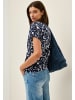 Cecil 'Print-Shirt mit Knopfdetail' Marineblau