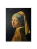 WALLART Leinwandbild Gold - J. Vermeer - Mädchen m. Perlenohrgehänge in Blau