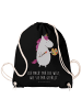 Mr. & Mrs. Panda Rucksack Beutel Einhorn Künstler mit Spruch in Schwarz