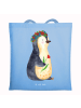 Mr. & Mrs. Panda canvas tasche Pinguin Blumen ohne Spruch in Sky Blue