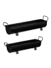 relaxdays 2er-Set: Blumenkasten Dachrinne in Schwarz