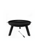 relaxdays Feuerschale in Schwarz - (B)64 x (H)36 x (T)64 cm