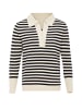 Swirly Damen Strickpullover in Schwarz Beige