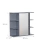 relaxdays Spiegelschrank in Blaugrau - (B)62 x (H)64 x (T)21 cm
