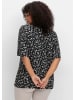 sheego T-Shirt in schwarz-gemustert