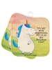 Mr. & Mrs. Panda Topflappen Einhorn Mann Design mit Spruch in Weiß