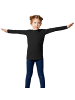 tectake Einfarbiges Langarm-Shirt für Kinder, schwarz