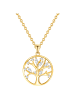 Rafaela Donata Halskette Baum des Lebens aus Sterling Silber mit Zirkonia in gelbgold