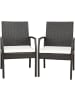 COSTWAY 2er Polyrattan Stühle Set in Braun