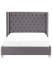 Beliani 2-tlg Doppelbett LUBBON in Grau/Silber