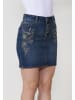 KOROSHI Bestickter Minirock aus Jeans in blau