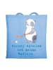 Mr. & Mrs. Panda Shopping Bag Panda Hockey spielen mit Spruch in Sky Blue