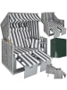tectake Garten-Strandsitz 115x158x78 cm, gepolstert, Liegeposition verstellbar