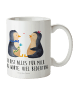 Mr. & Mrs. Panda Tasse Pinguin Pärchen mit Spruch in Weiß