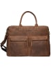 Greenburry Vintage Aktentasche Leder 40 cm Laptopfach braun