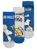 United Labels 3er Pack The Peanuts Sneakersocken - Snoopy in blau/grau