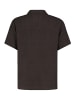 Eight2Nine Kurzarmhemd Knopfleiste Reverskragen Unifarben in Dunkelbraun