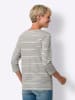 Sieh an! 3/4-Arm-Shirt in grau-weiß-geringelt