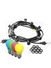 SATISFIRE Garten Party Lichterkette Illu 50 bunte LED Tropfenlampen 50m schwarz
