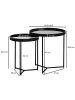 KADIMA DESIGN Beistelltisch 2er-Set | ø50/36cm, Spiegelglas, Schwarz