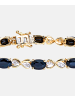 Diamant L'éternel Armband aus 375 Gelbgold mit Diamant mit Saphir Infinity-Design