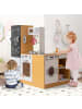 COSTWAY 3 in 1 Kinderküche, Spielküche mit Licht & Sound in Braun