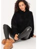 SASSYCLASSY Oversize Teddy Sweatshirt mit Kapuze in Schwarz
