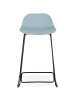 KADIMA DESIGN Sitzhocker Kunststoff & Metall, niedriger Rückenlehne, 66 cm in Blau-Schwarz