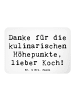 Mr. & Mrs. Panda Pinnwand Magnet Spruch Koch Dankeschön mit Spruch in Weiß