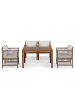 home24 Dining-Loungeset Bayton 5-teilig Typ F in Braun / Beige