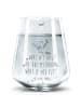 Mr. & Mrs. Panda Trinkglas Rotkehlchen Federn mit Spruch in Transparent