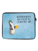 Mr. & Mrs. Panda Notebook Tasche Pinguin Bier mit Spruch in Eisblau