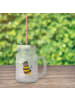 Mr. & Mrs. Panda Trinkglas mit Deckel Hummel flauschig ohne Spruch in Transparent