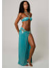 Moda Minx Maxirock Starfish Long Side Slit Skirt in Blue Shimmer