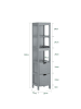 SoBuy Badezimmerschrank in Mattgrau - (W) 36 x (H) 145 x (L) 99 cm