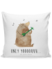 Mr. & Mrs. Panda Dekokissen Sofa Bär Gitarre mit Spruch in Weiß