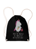 Mr. & Mrs. Panda rucksack stoff Einhorn Gemüse mit Spruch in Schwarz