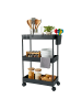 relaxdays Rollwagen in Schwarz - (B)40 x (H)62,5 x (T)22 cm