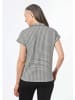 GOLDNER Jersey-Poloshirt ärmellos Jacquard in schwarz / weiß / gemustert