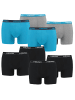 HEAD Boxershorts Basic Boxer 8P in Schwarz/Blau/Grau