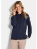 GOLDNER Sweatshirt Langarm Viskose-Pullover, Stehbund in marine