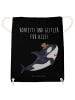 Mr. & Mrs. Panda gym tasche Orca Zylinder mit Spruch in Schwarz