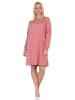 NORMANN Langarm Kuschel Interlock Nachthemd Frontprint - 87669 in altrose