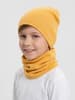 TupTam Unisex Kinder Beanie Mütze Schlauchschal Set in gelb