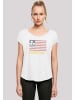F4NT4STIC Long Cut T-Shirt Woodstock USA Flag' in weiß