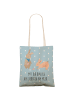 Mr. & Mrs. Panda Tote Bag Hasen Muschel mit Spruch in Blau Pastell