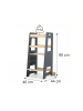 relaxdays Lernturm in Anthrazit/ Natur - (B)40 x (H)90 x (T)44 cm