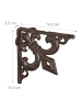 relaxdays 8 x Regalwinkel Lilien Ornamen in Braun
