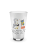Mr. & Mrs. Panda Latte Macchiato Glas Pinguin Zocken mit Spruch in Transparent